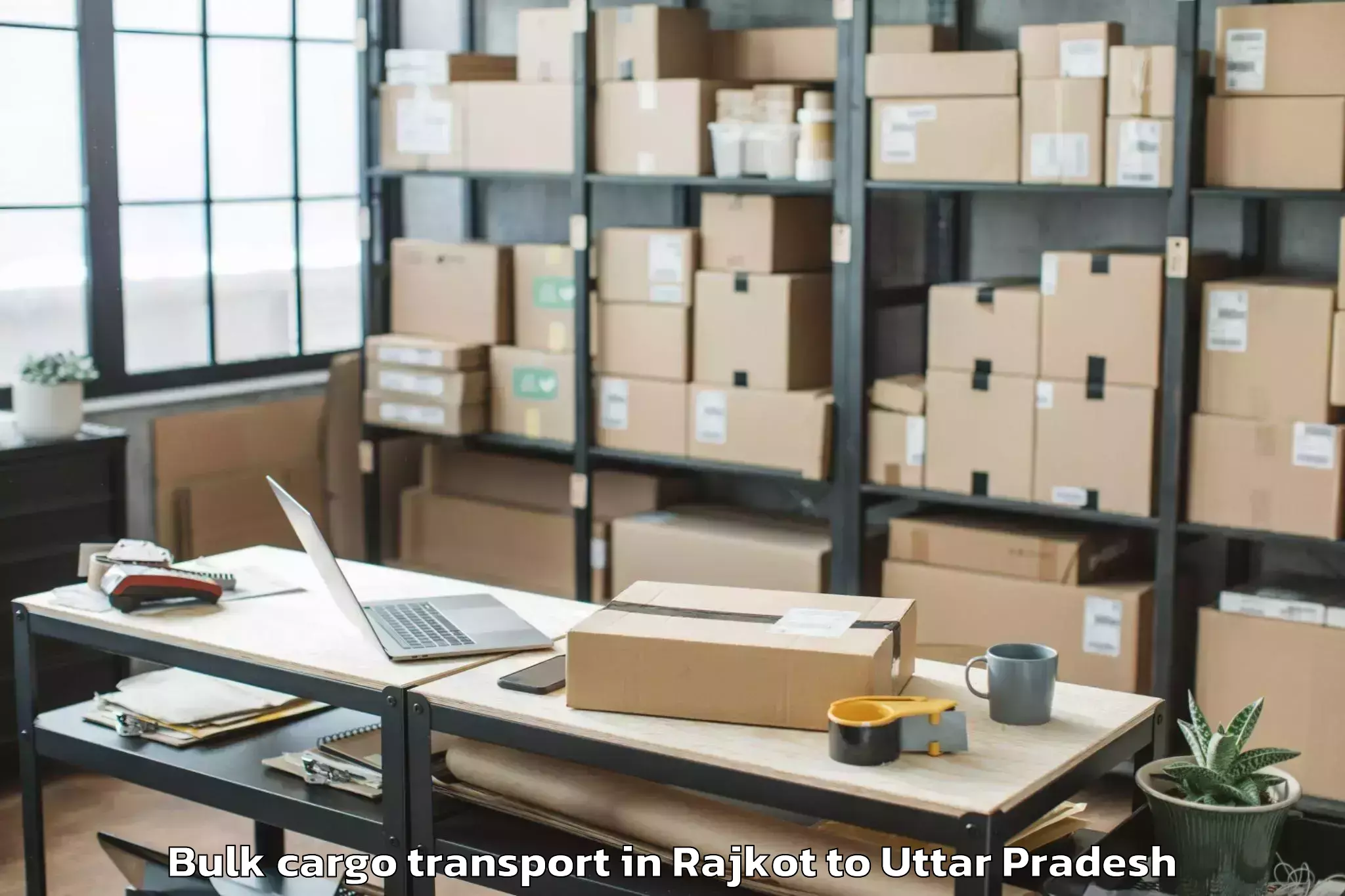 Affordable Rajkot to Jasrana Bulk Cargo Transport